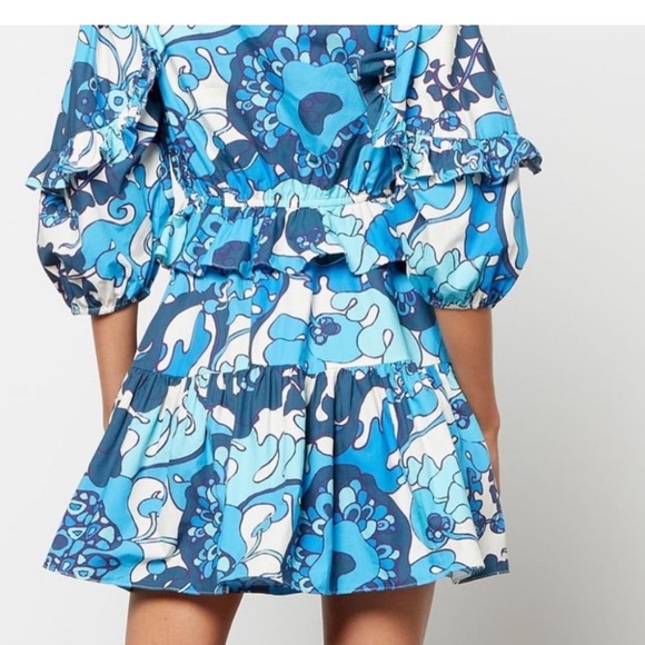 RHODE Valerie dress size M woodstock floral - Picture 2 of 12